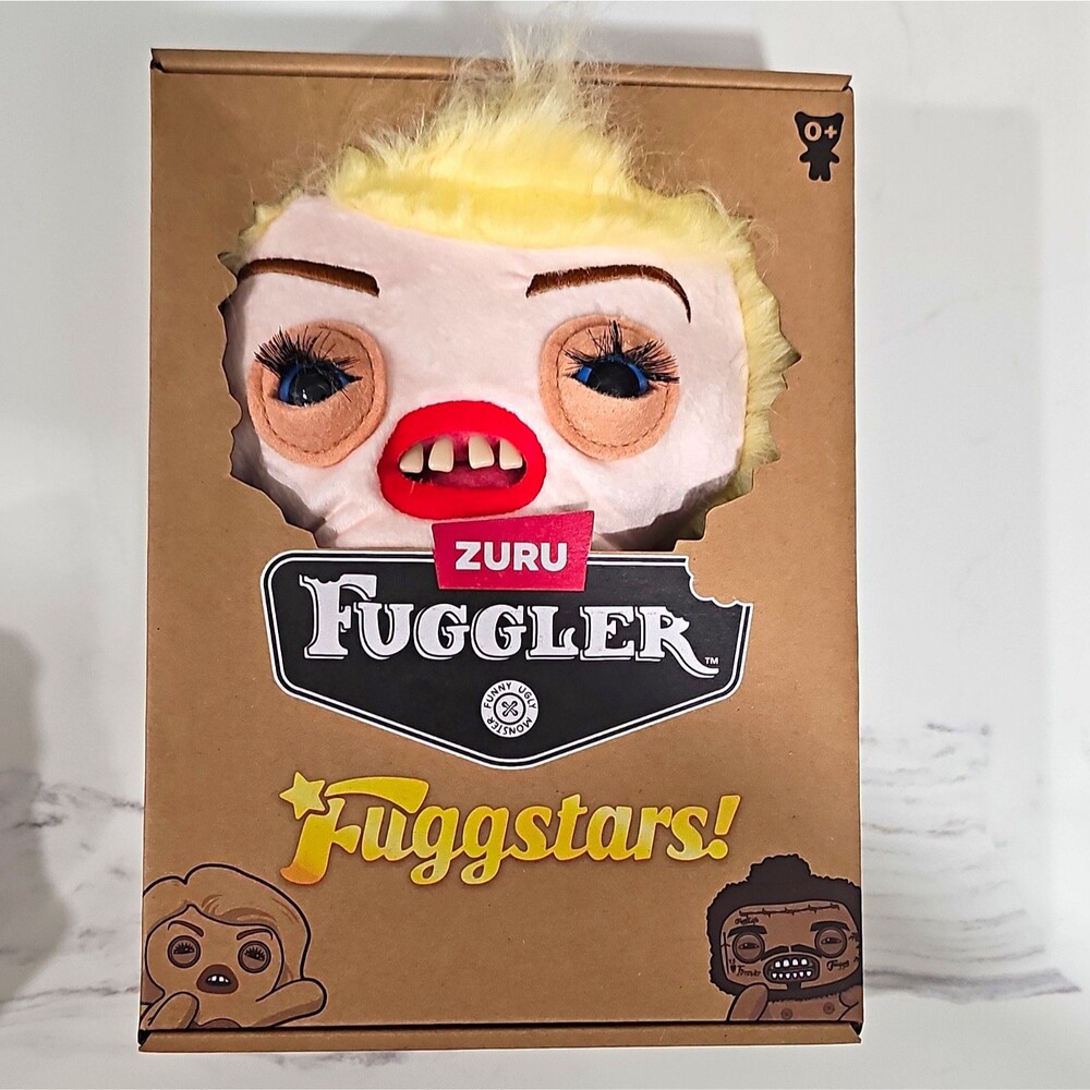ZURU Fuggler Fuggstars Monster Plush Stuffed Toy Boxed Small White Yellow 2025